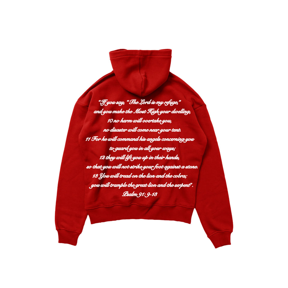 EYS PUFF PRINT HOODIE (RED)