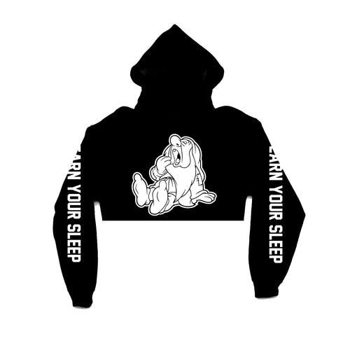 Sleepy Cropped Hoodie (BLACK)
