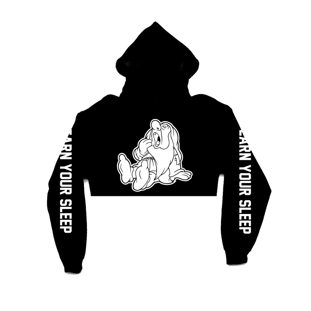 Sleepy Cropped Hoodie (BLACK)