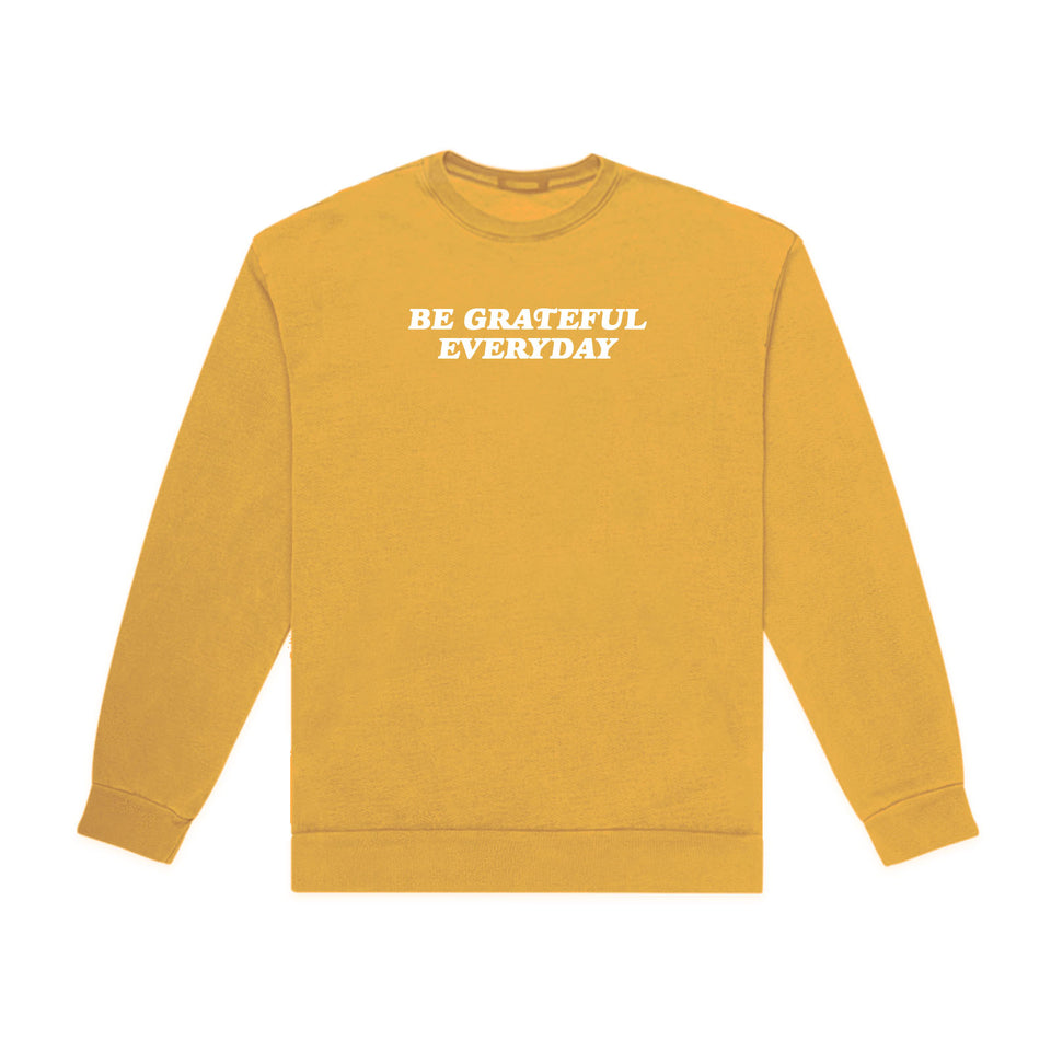 BE GRATEFUL EVERYDAY CREWNECK (MUSTARD YELLOW)